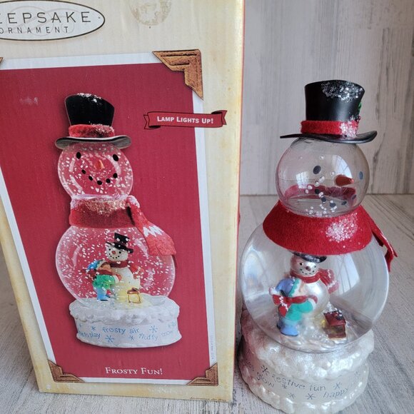 Hallmark AS IS Frosty fun! Snowglobe xmas figure decor - Picture 1 of 7